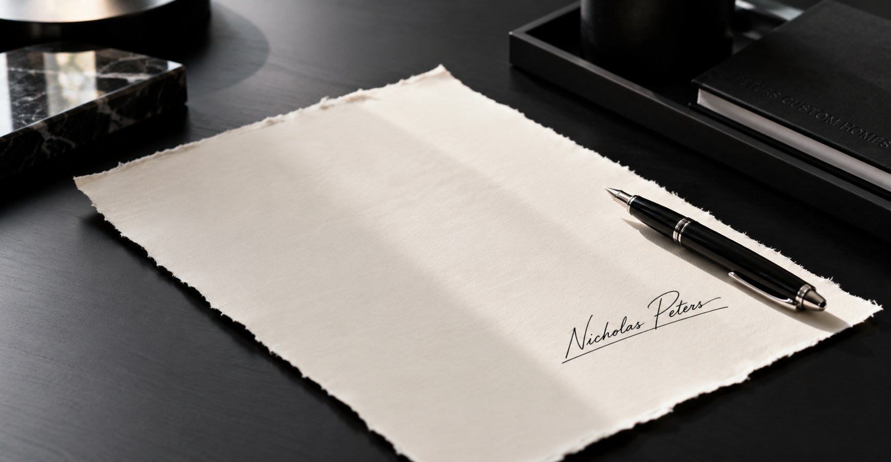 Handwritten letter on linen stationery representing the purpose behind the Peters Legacy
